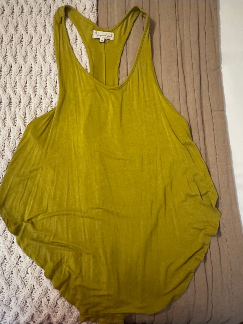 Moss & Spy Mustard Olive Racerback Tank